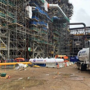 propane tanks at a construction site.