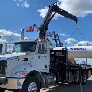 propane tank going on a delivery truck